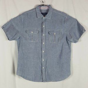 Tommy Bahama Button Front Shirt L Blue Chambray